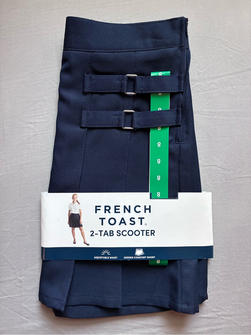 NEW French Toast size 8 Pleated Two-Tab Skort - Navy